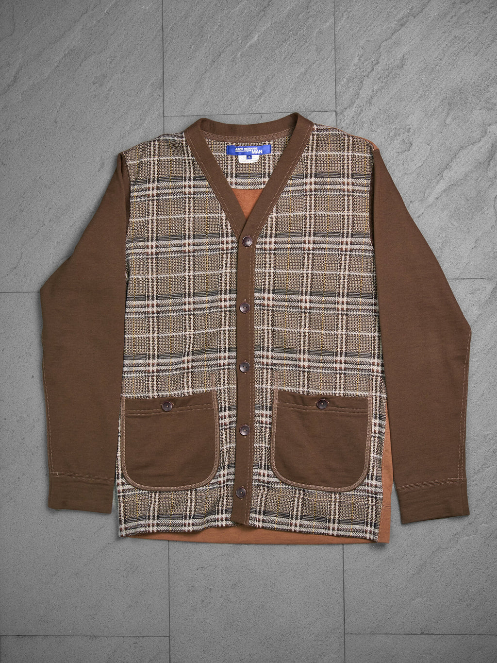 Junya Watanabe Wool Knit Plaid Cardigan