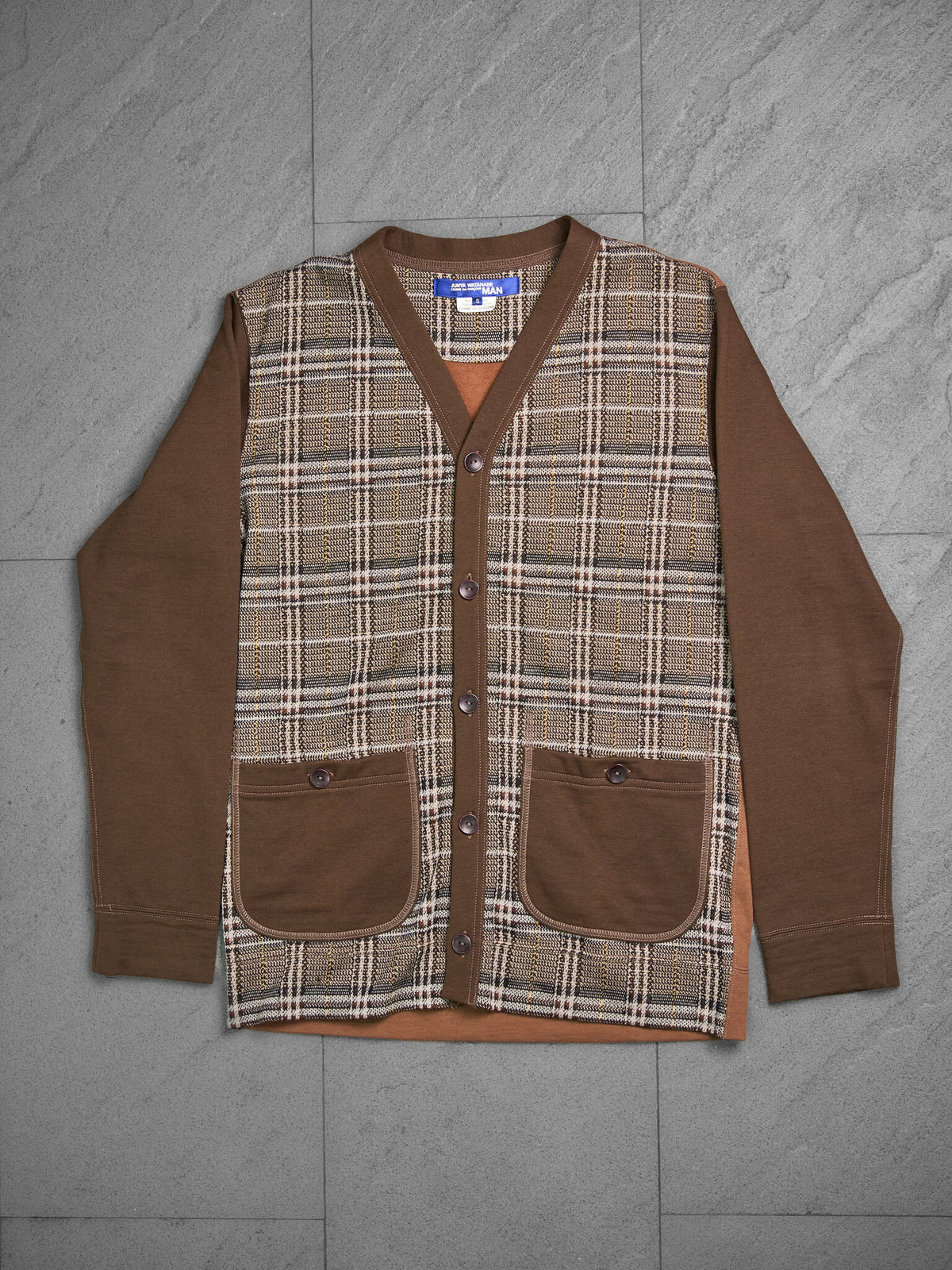 Junya Watanabe Wool Knit Plaid Cardigan