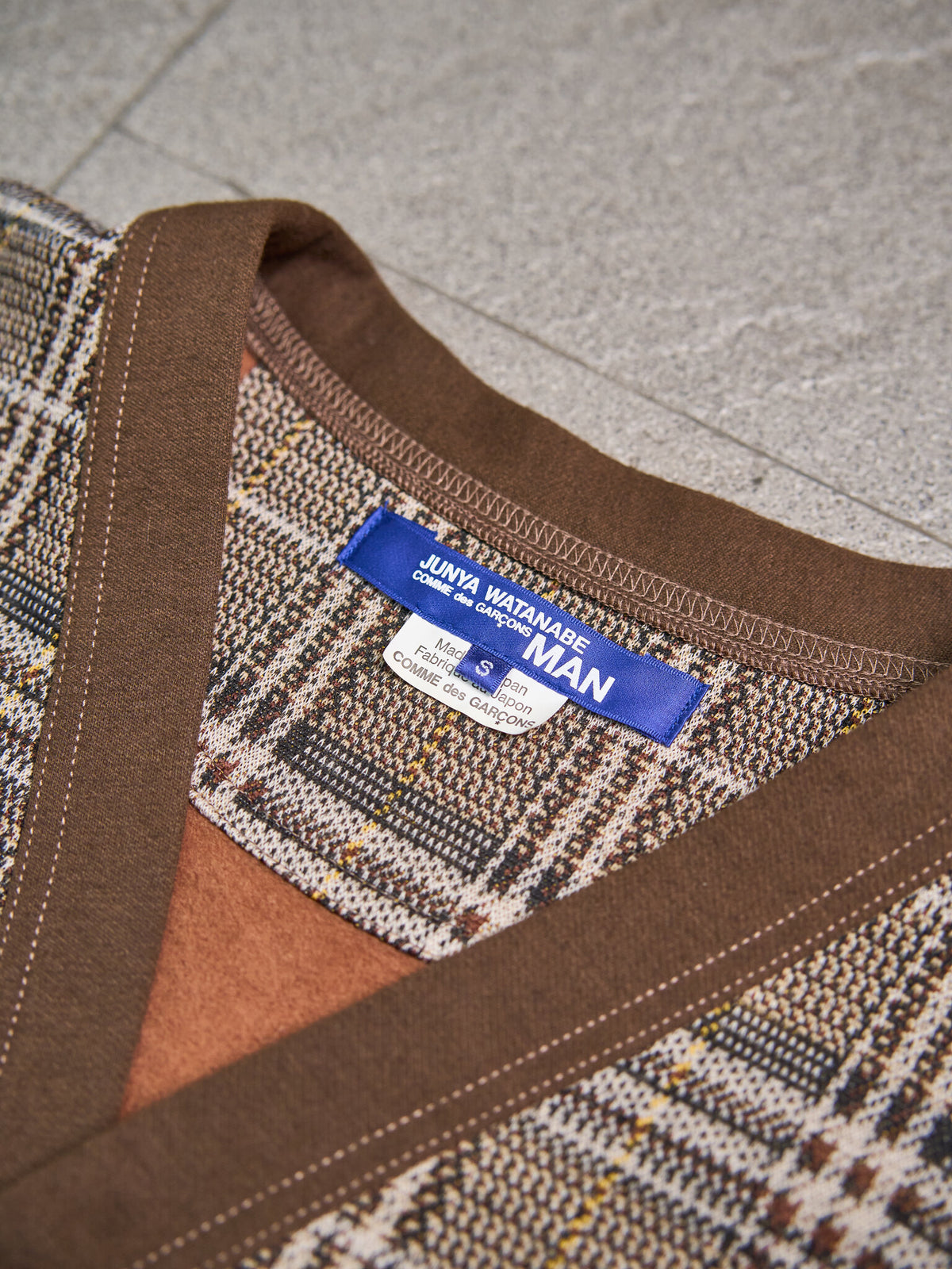 Junya Watanabe Wool Knit Plaid Cardigan