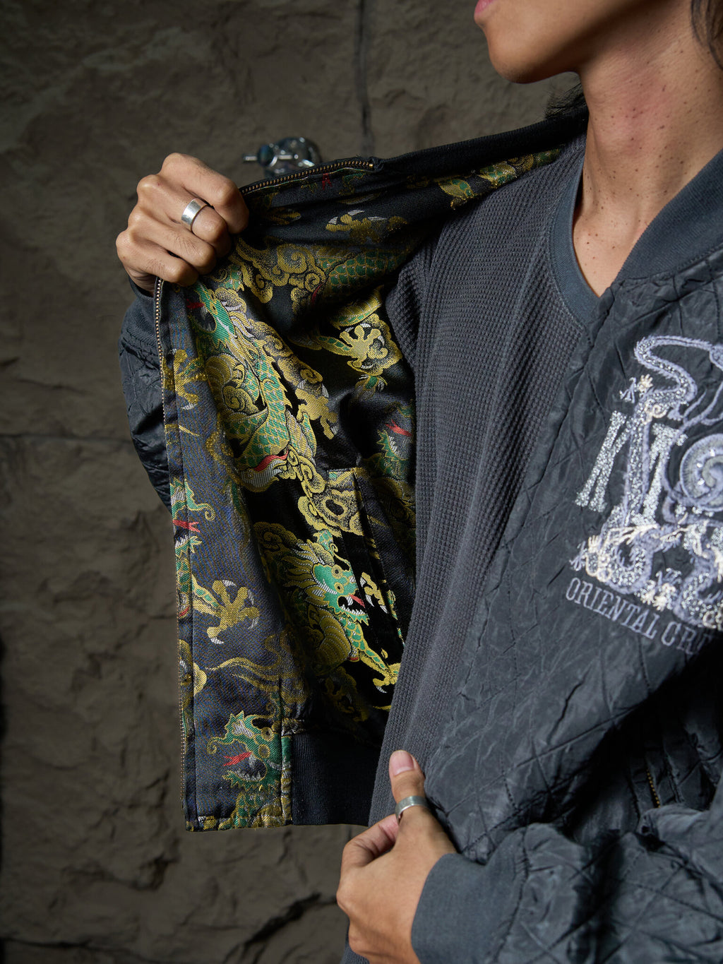 Vintage Kansai Yamamoto 2-Way Quilted Bomber Jacket