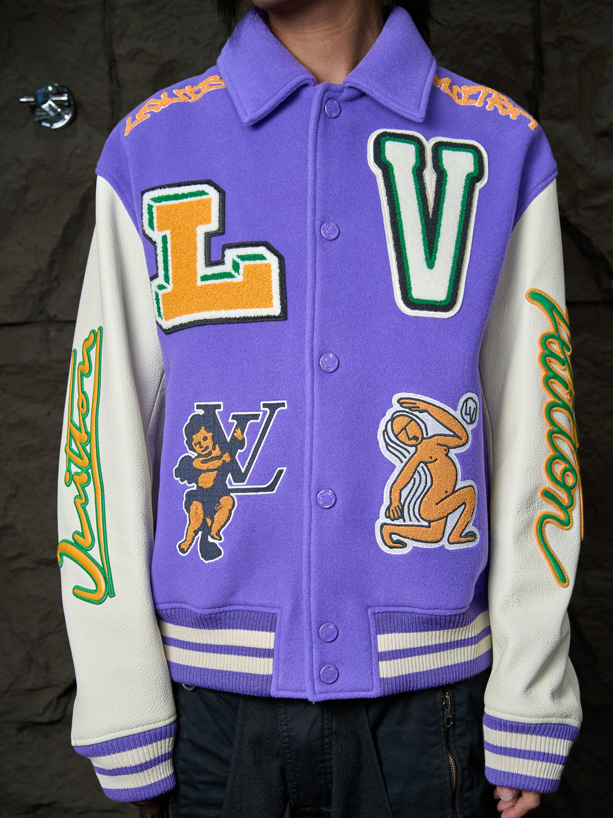 Louis Vuitton Multi-Patches Mixed Leather Varsity Blouson FW2022