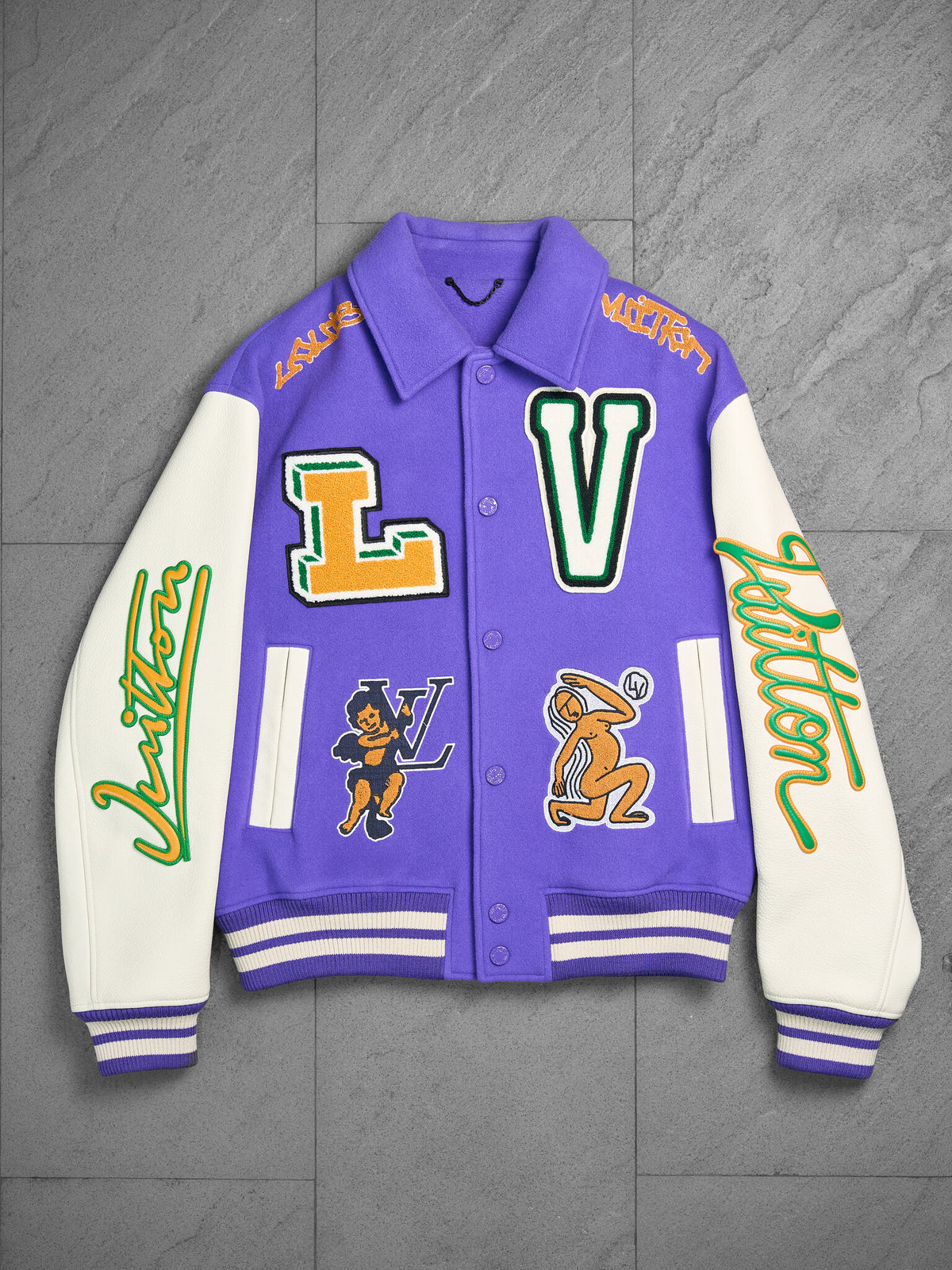 Louis Vuitton Multi-Patches Mixed Leather Varsity Blouson FW2022