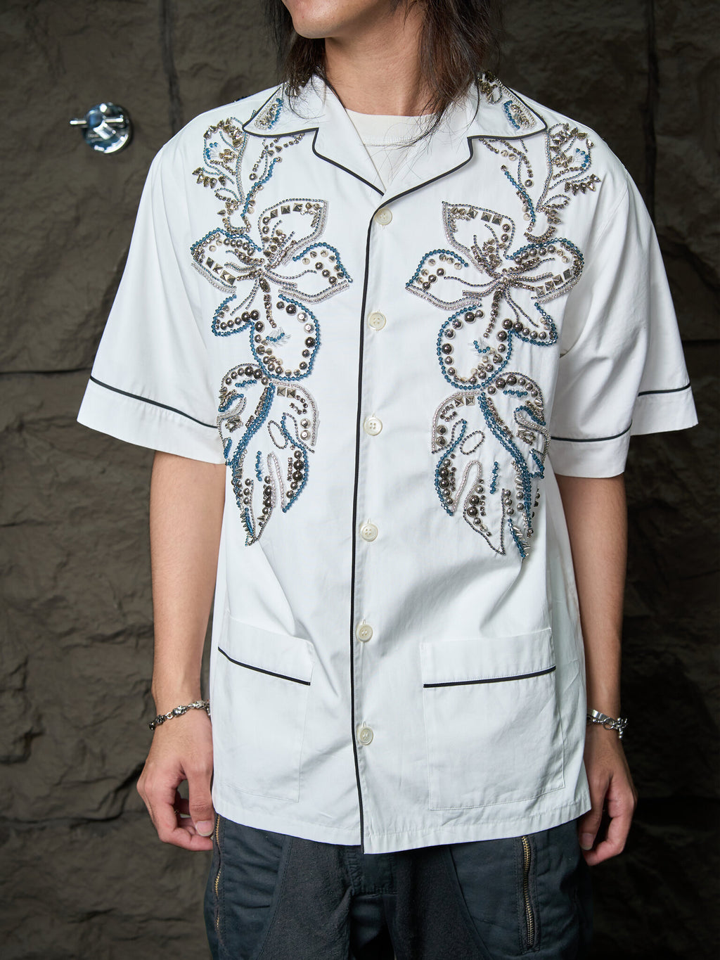 Prada Floral Beaded Shirt
