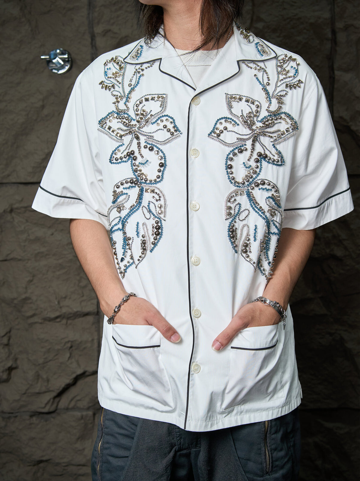 Prada Floral Beaded Shirt