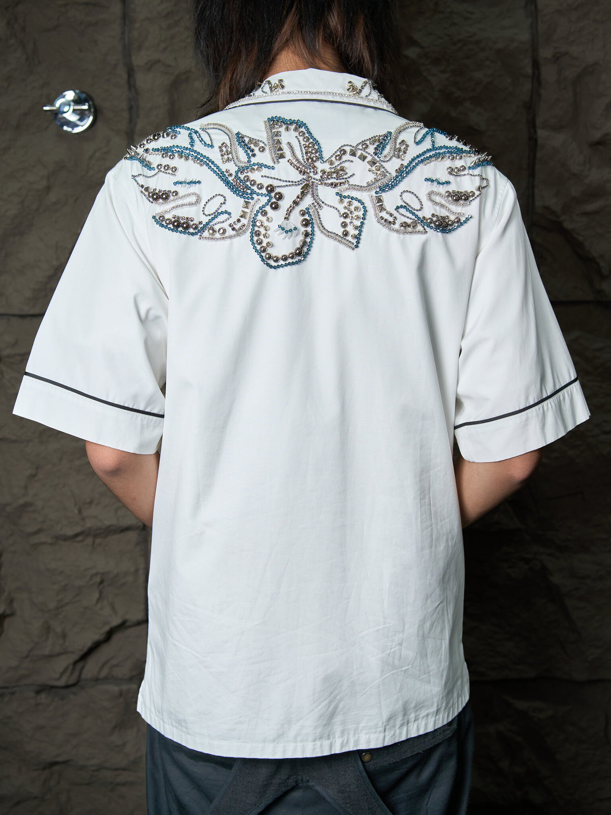 Prada Floral Beaded Shirt