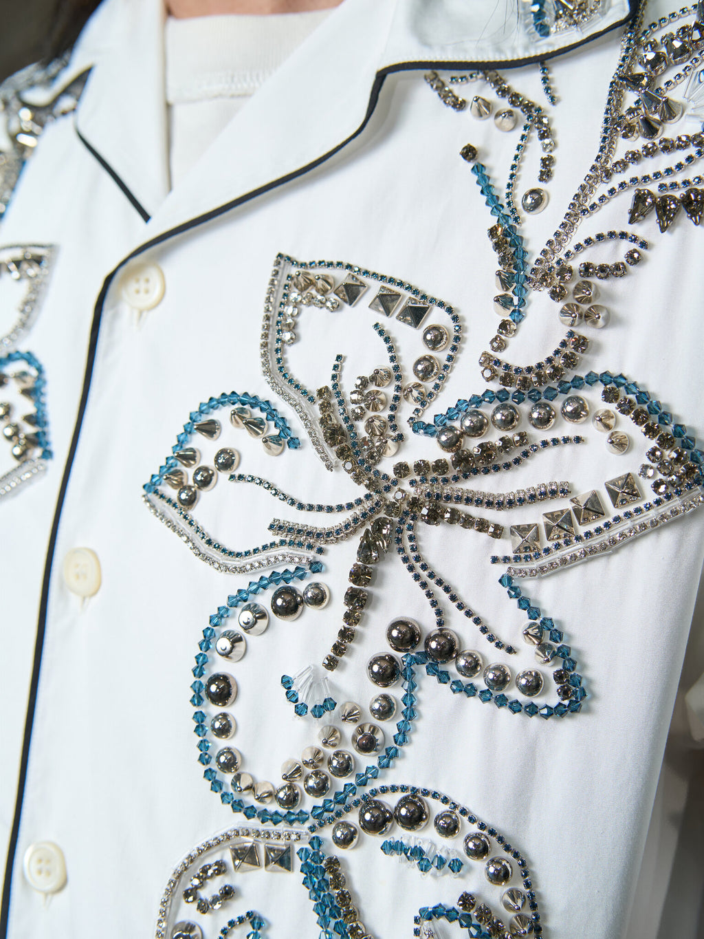 Prada Floral Beaded Shirt