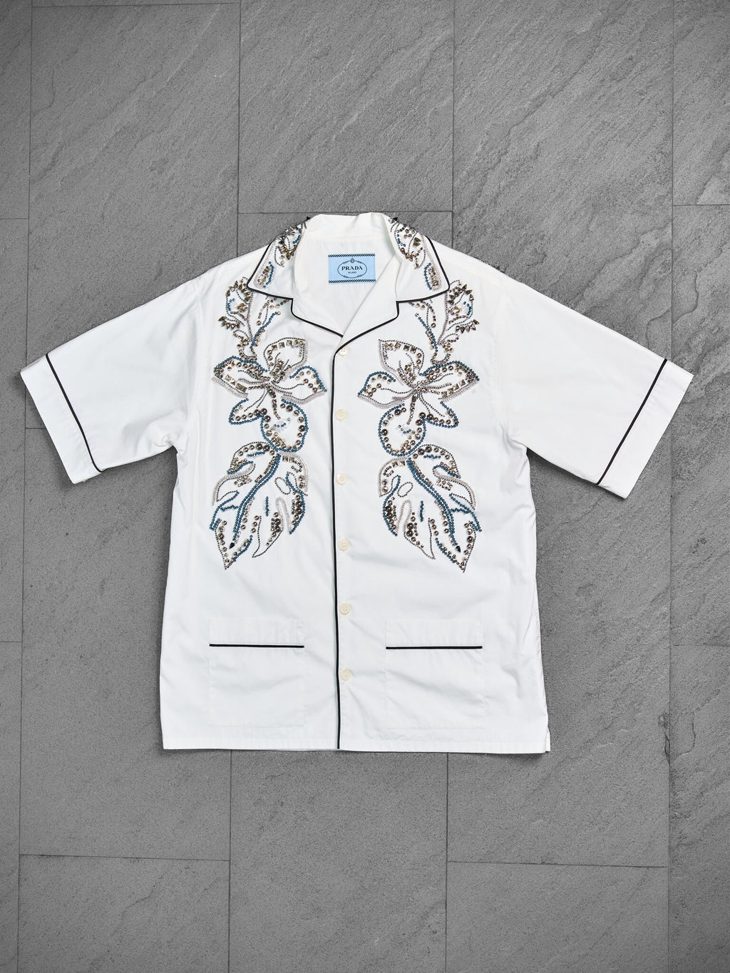 Prada Floral Beaded Shirt
