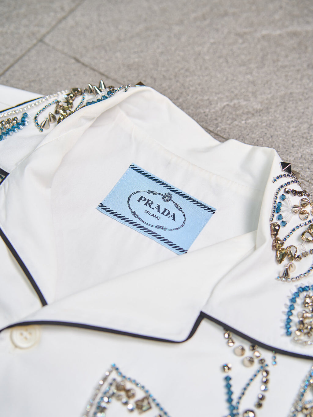 Prada Floral Beaded Shirt