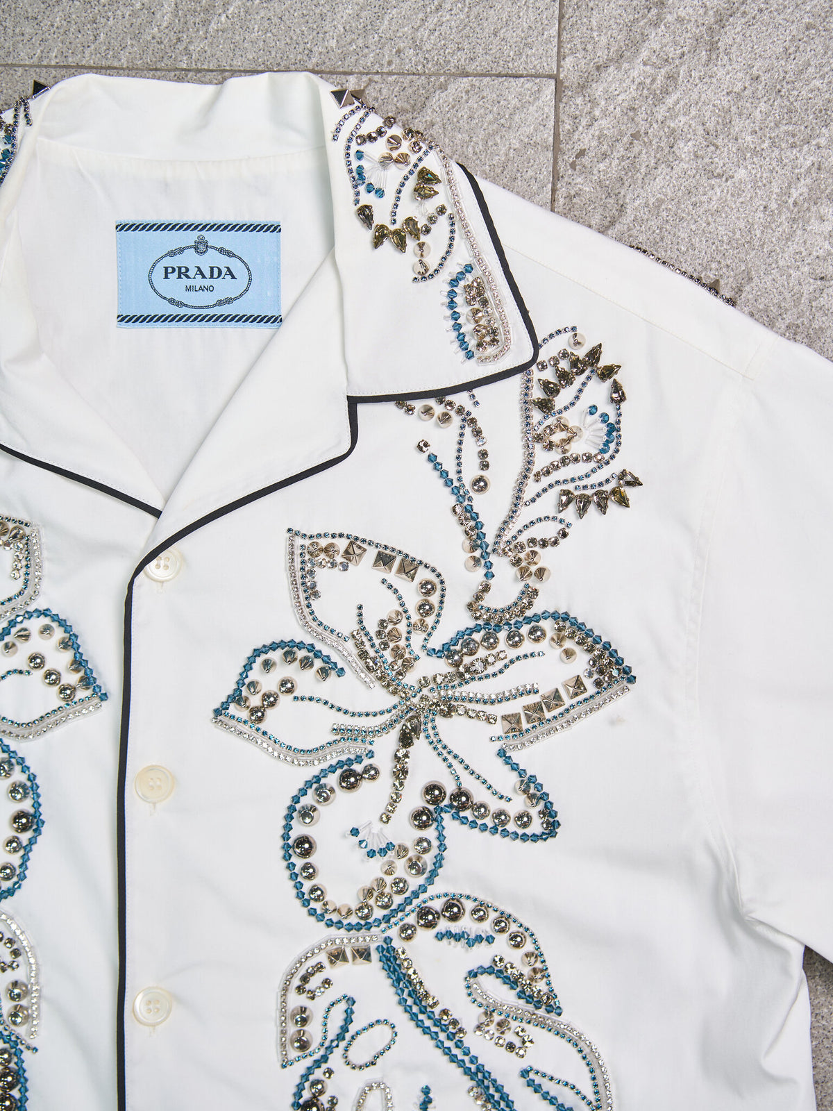 Prada Floral Beaded Shirt