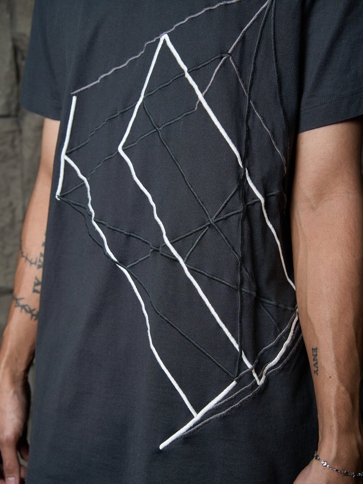 Rick Owens Geometric Embroidery Tee
