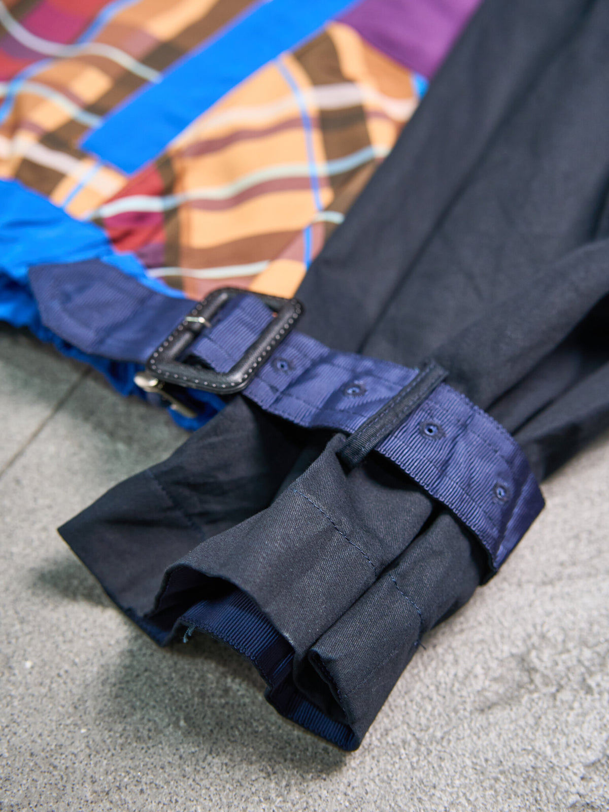 Sacai Plaid Check-Panel Zip-Up Trench Blouson Jacket