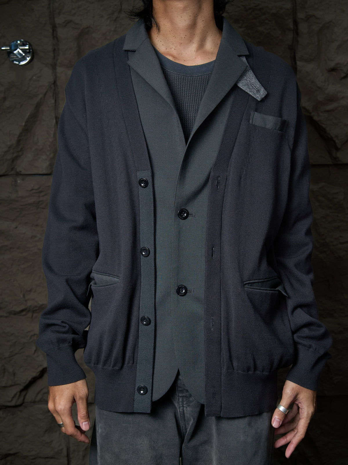Sacai Suiting Mix Knit Jacket