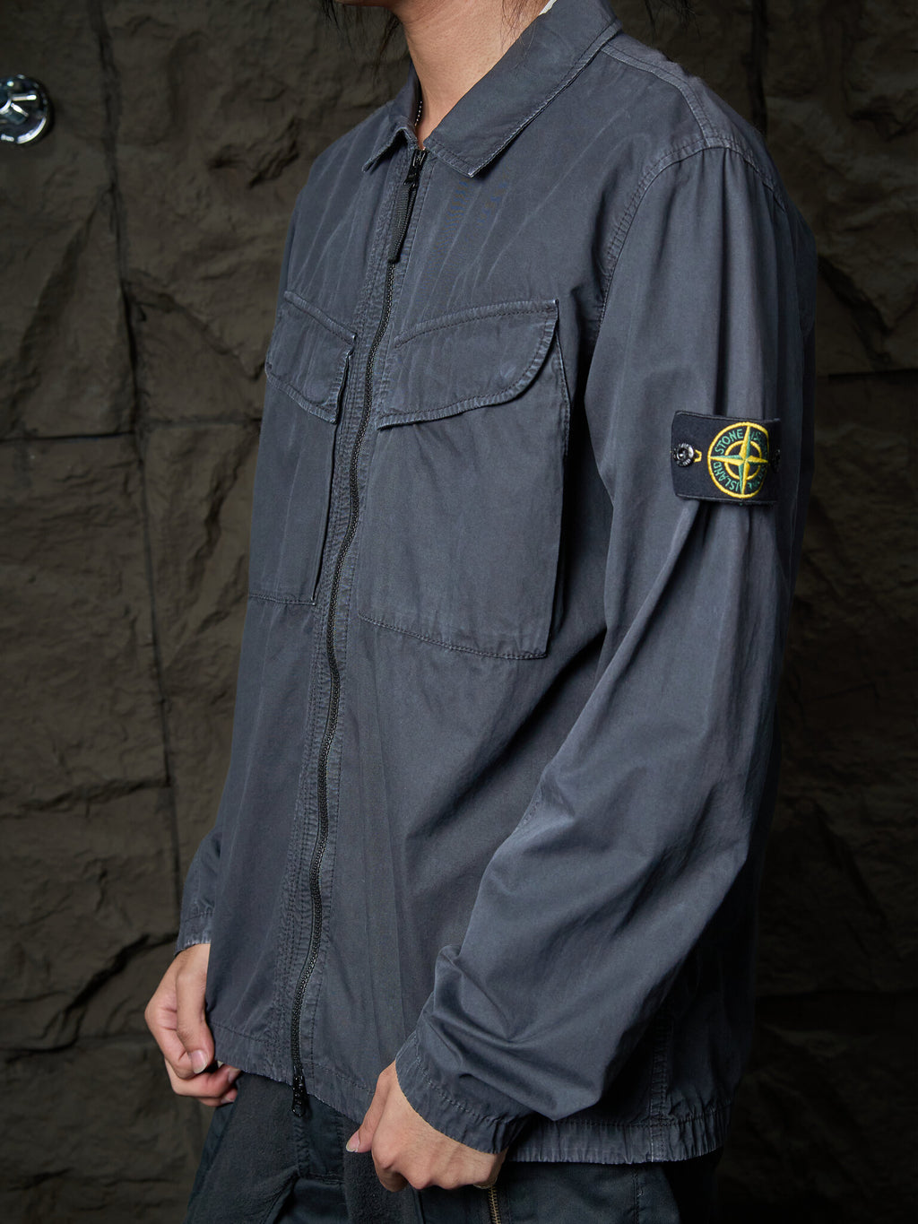 Stone Island Zip-Up Utility Shirt Jacket