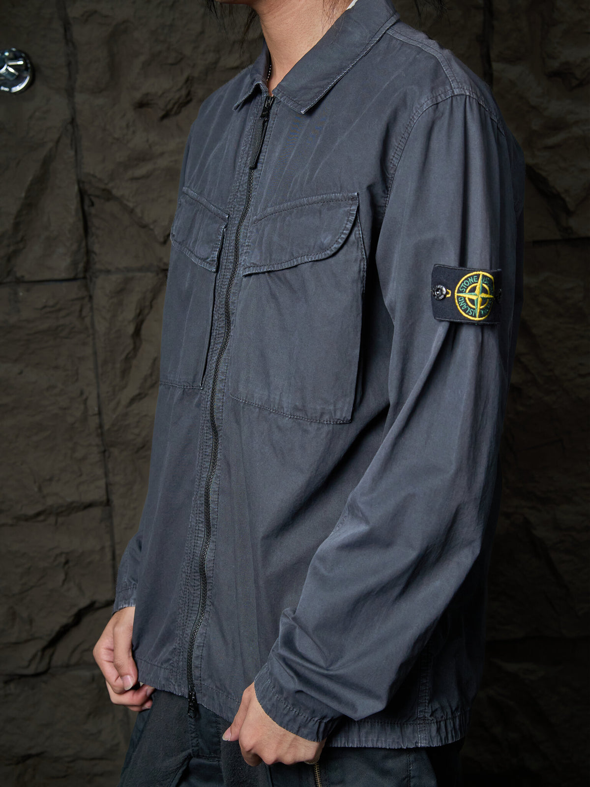Stone Island Zip-Up Utility Shirt Jacket