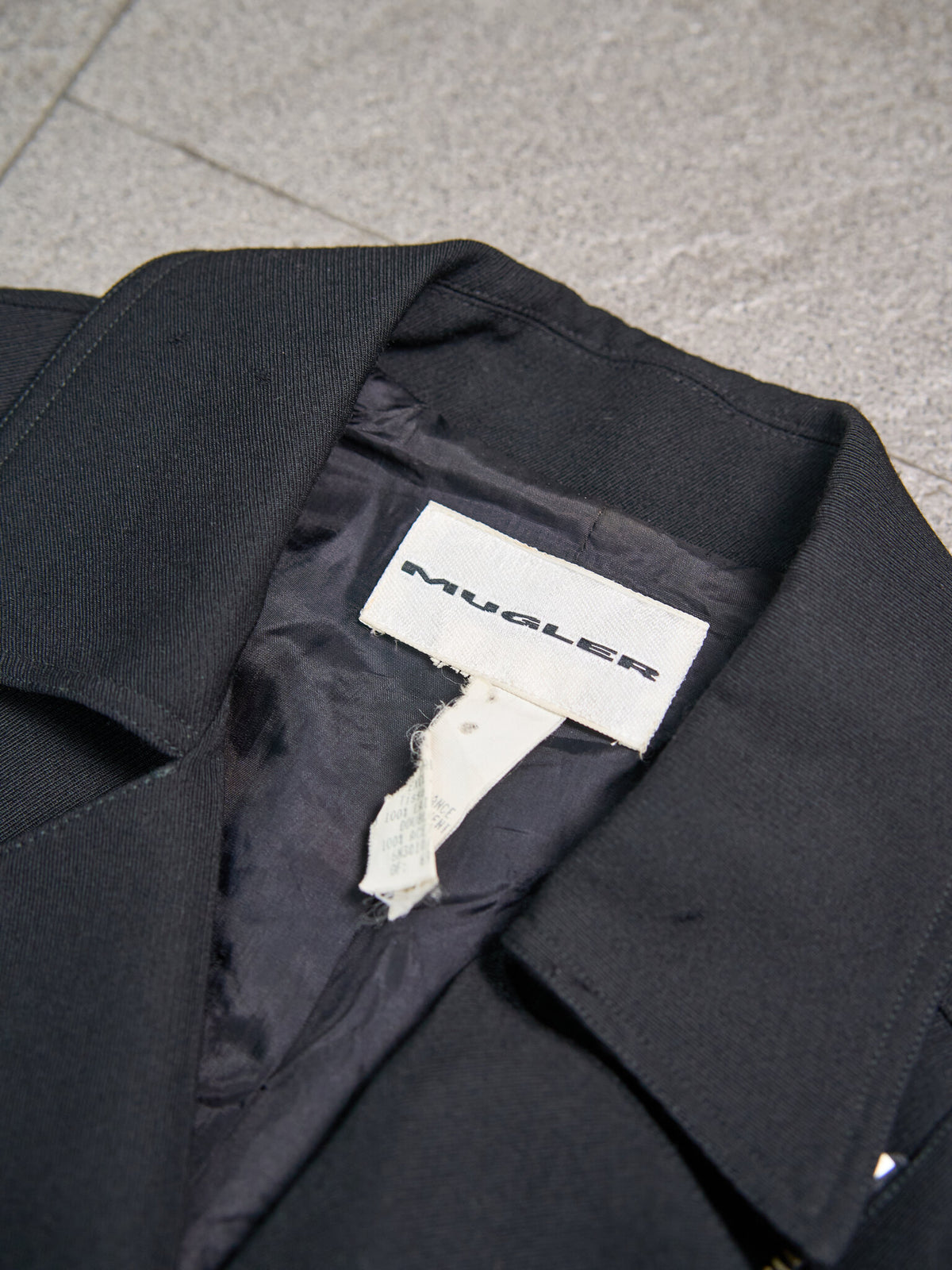 Vintage Thierry Mugler Wool Gabardine Zip Up Moto Jacket