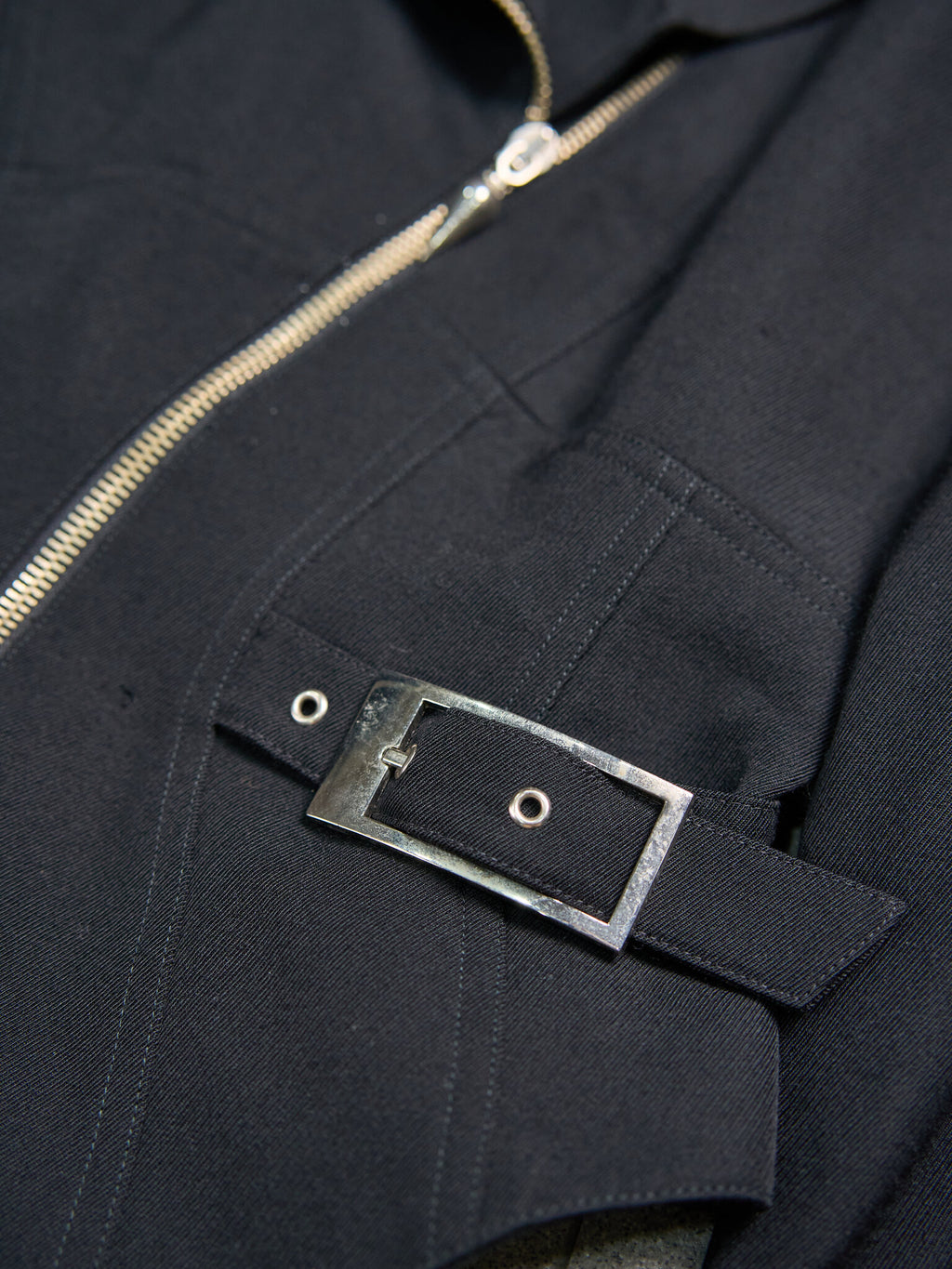 Vintage Thierry Mugler Wool Gabardine Zip Up Moto Jacket
