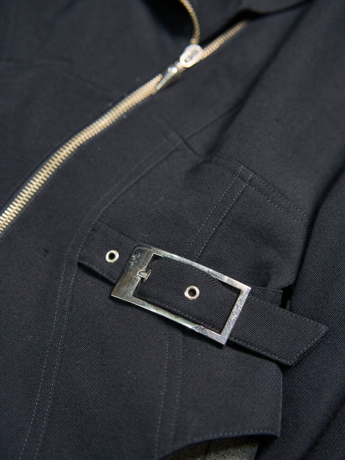Vintage Thierry Mugler Wool Gabardine Zip Up Moto Jacket