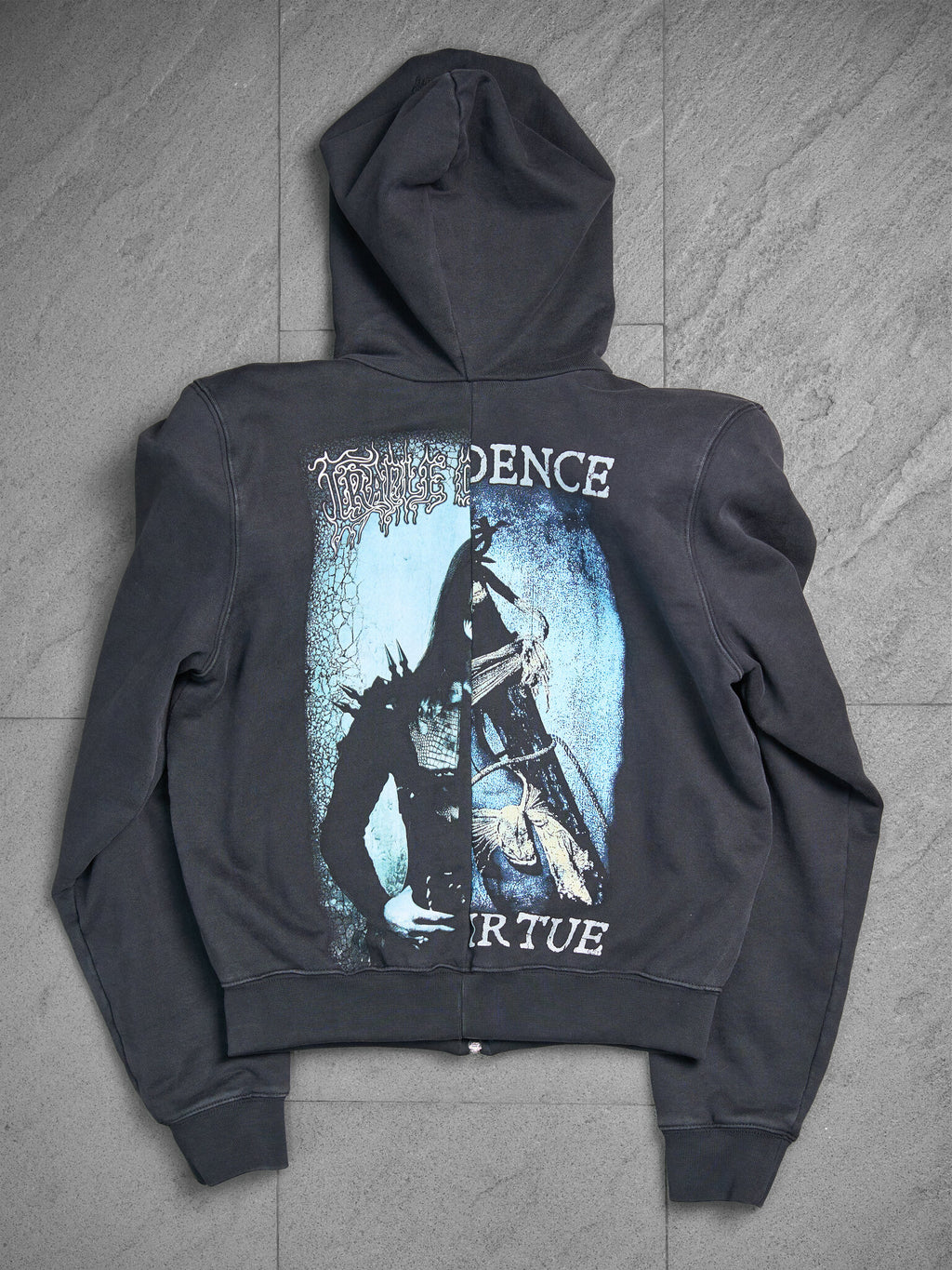 Vetements x COF Sharp Shoulder Zip Up Hoodie