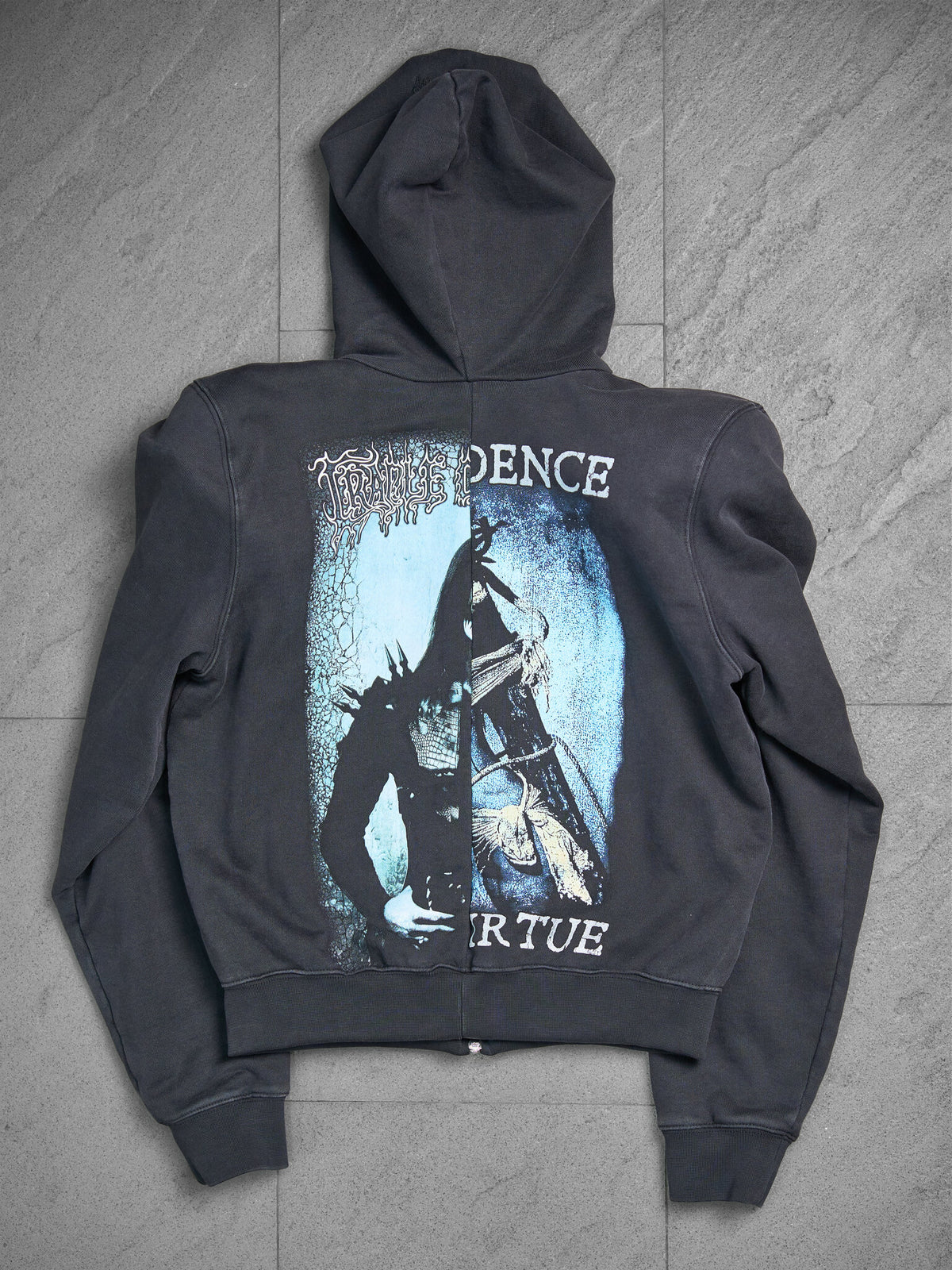 Vetements x COF Sharp Shoulder Zip Up Hoodie