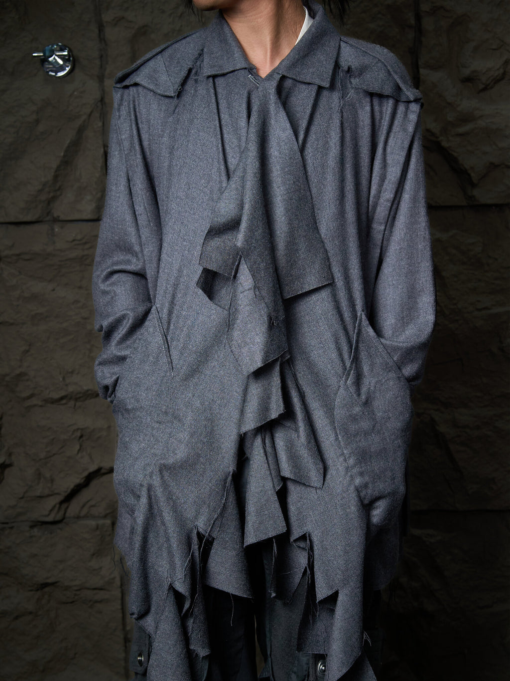 Vivienne Westwood Asymmetrical Raw-Edge Draped Coat