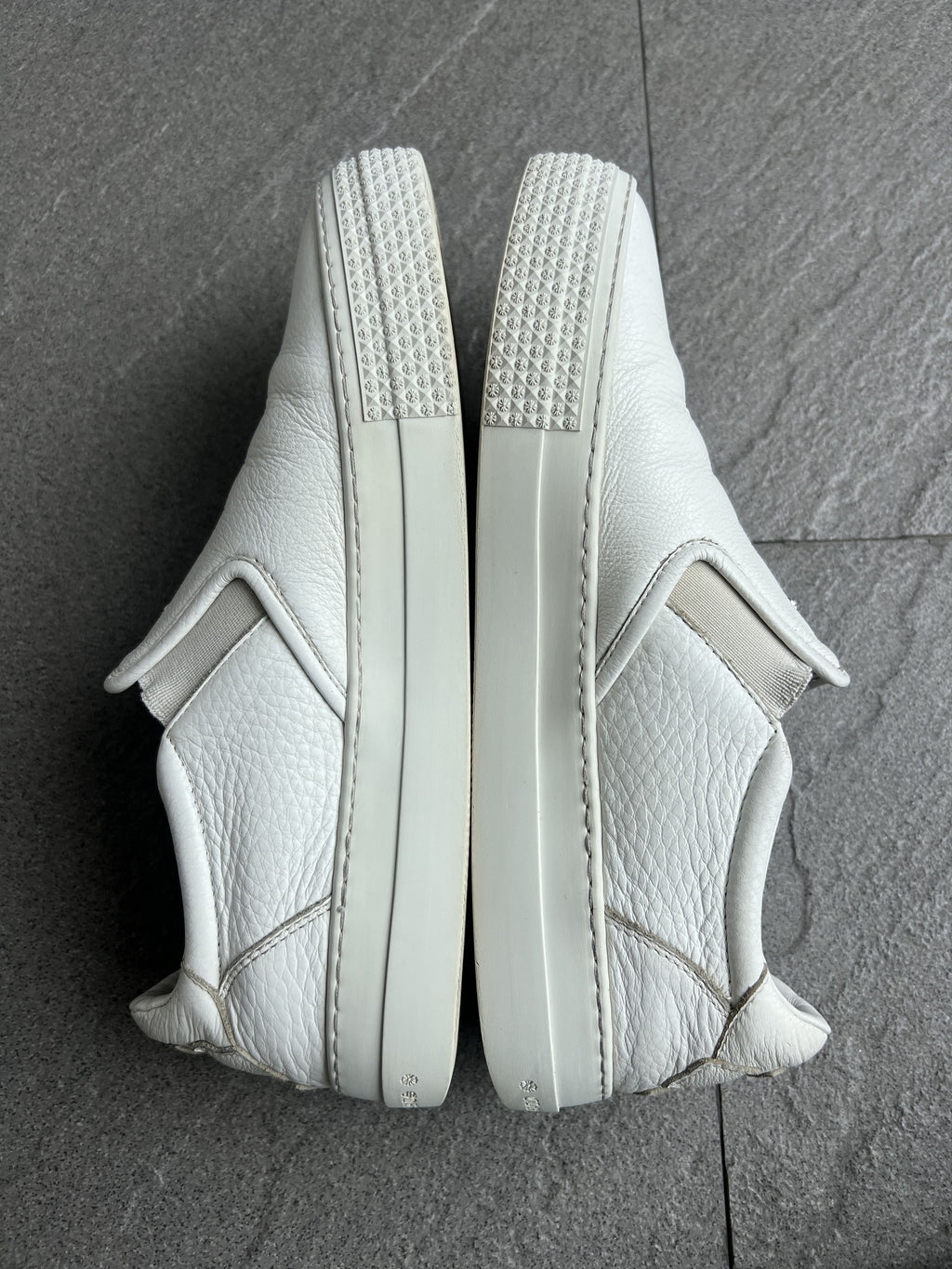 Chrome Hearts Dagger White Leather Slip-On Sneakers 40