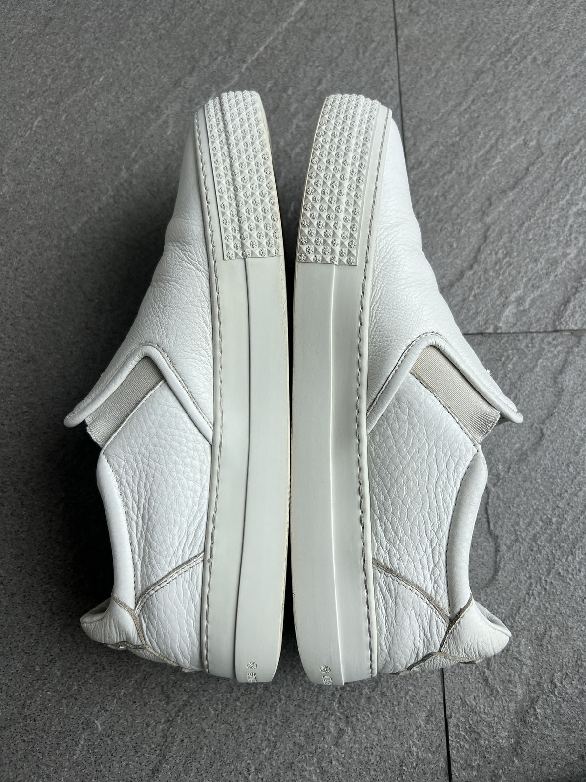 Chrome Hearts Dagger White Leather Slip-On Sneakers 40