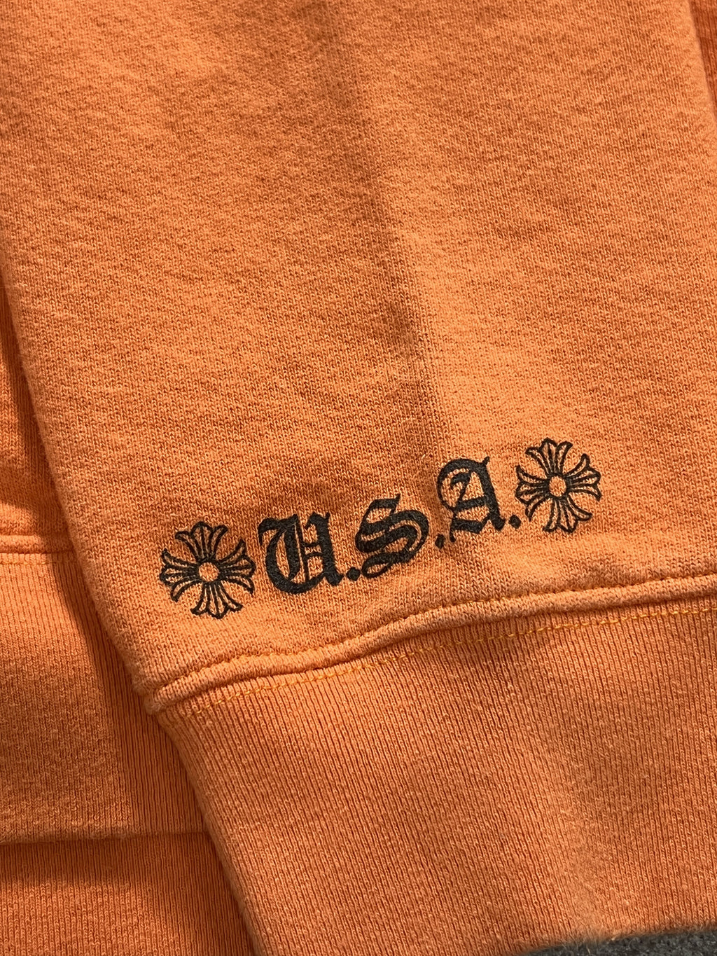 Chrome Hearts Dagger Crest Orange Hoodie USA Medium