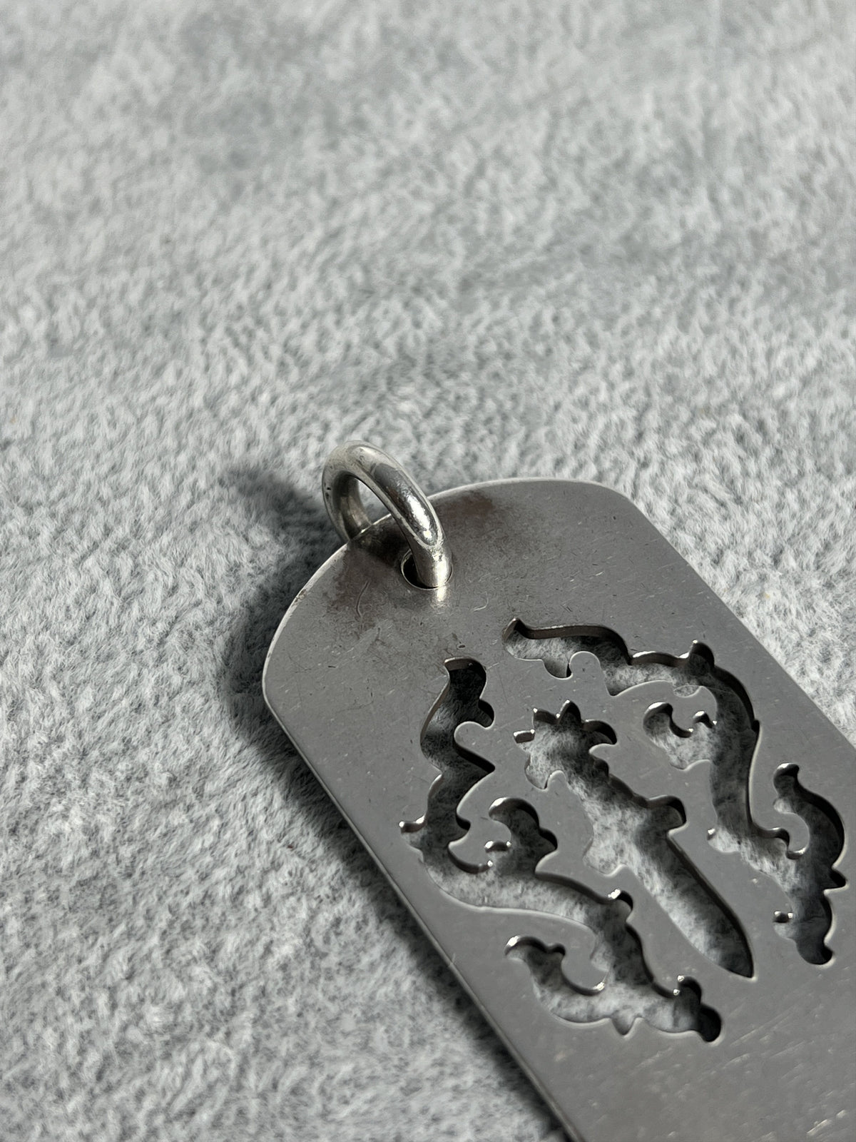 Chrome Hearts 1998 Dagger Cut-Out Dog Tag Pendant 925 Silver
