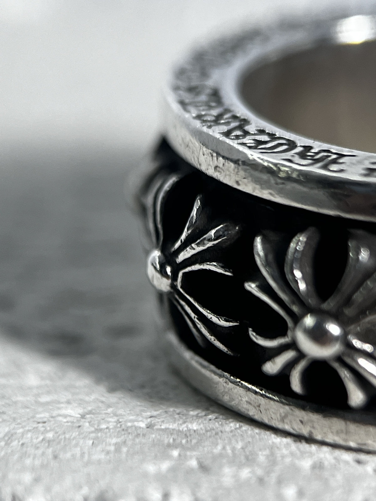 Chrome Hearts CH Plus motif Cross Spinner Ring Silver