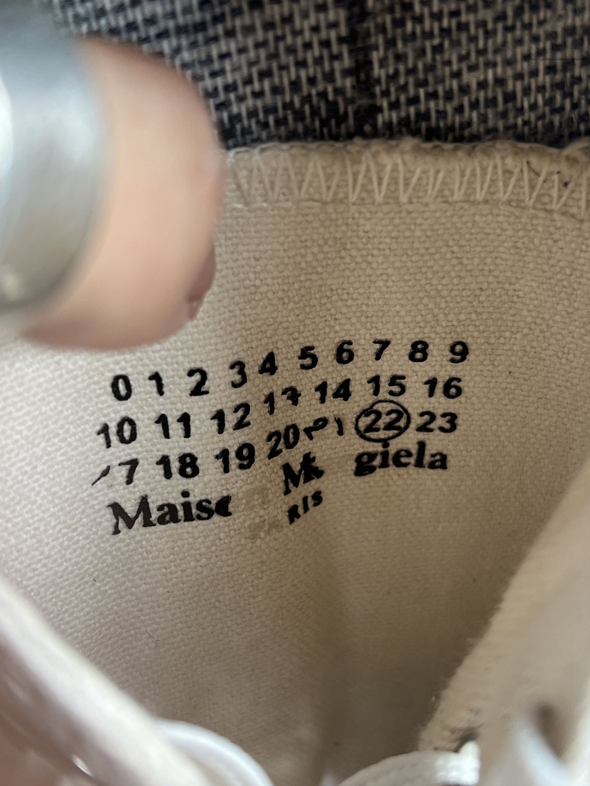Maison Margiela Painted White Tabi Canvas Sneakers 41