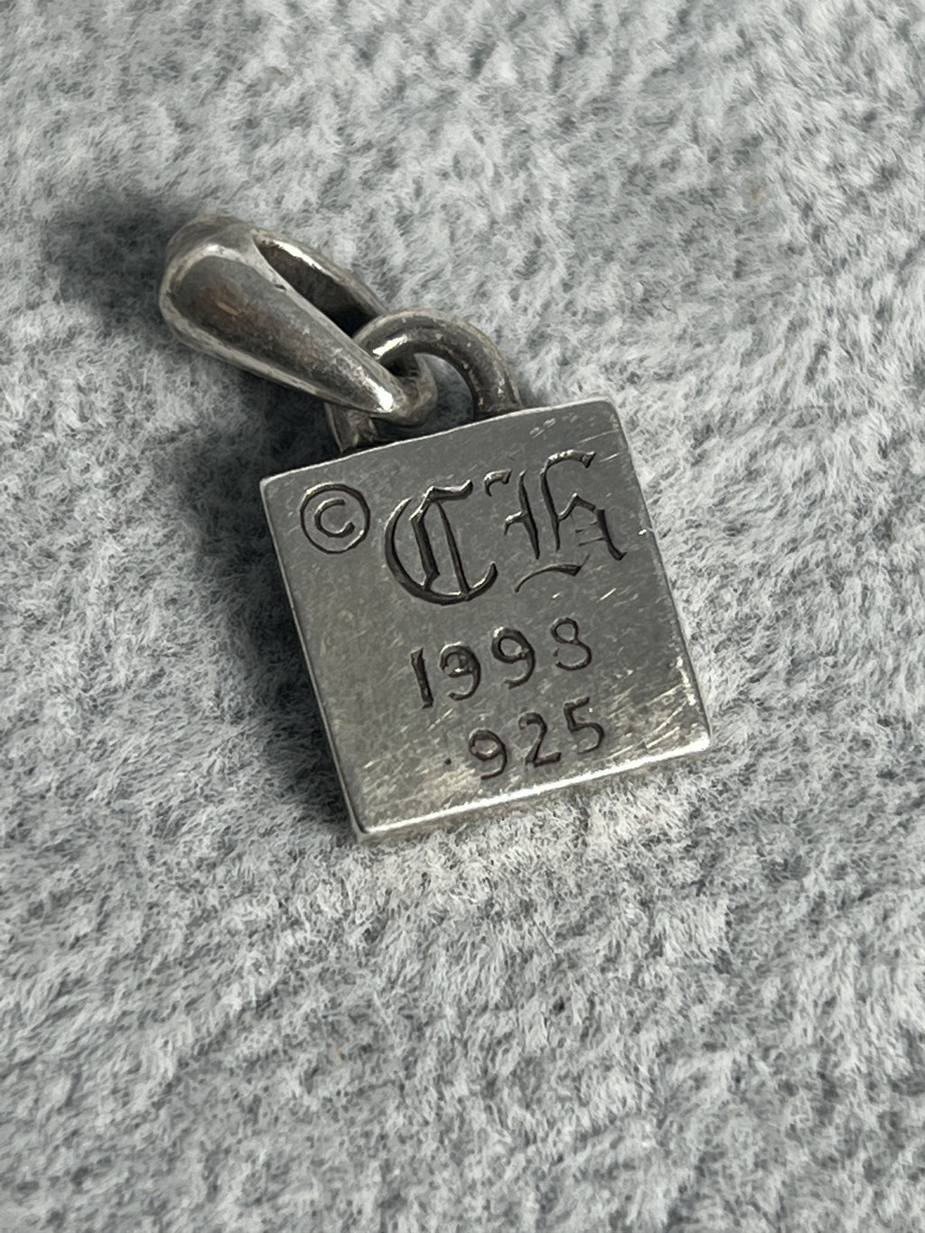 Chrome Hearts Scroll Frame Pendant 1998 .925 Silver