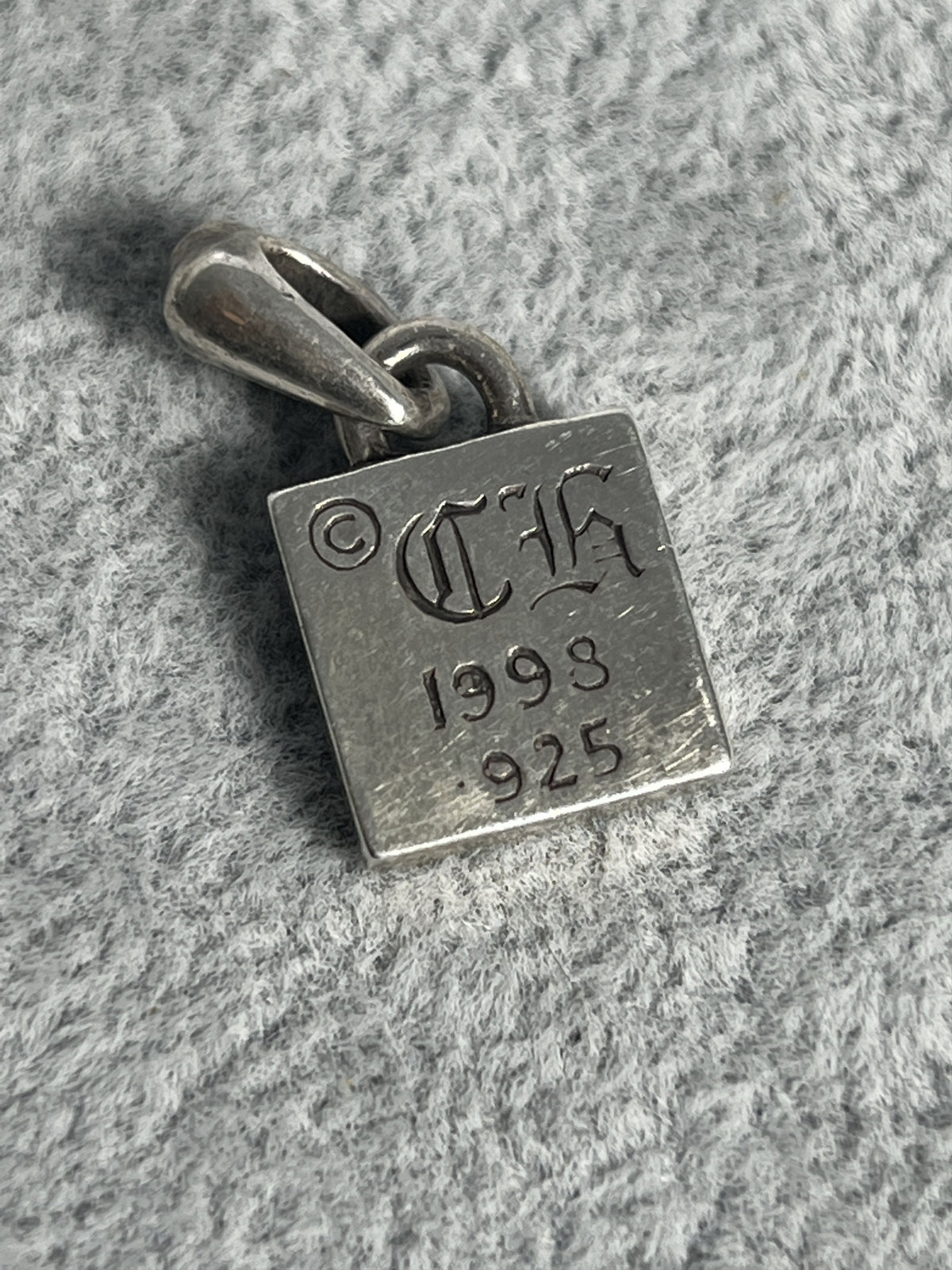 Chrome Hearts Scroll Frame Pendant 1998 .925 Silver