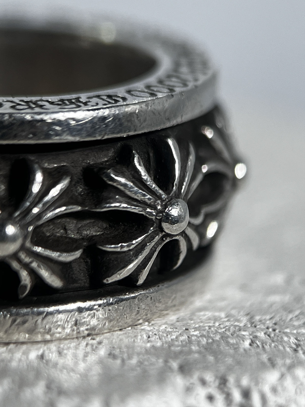 Chrome Hearts CH Plus motif Cross Spinner Ring Silver