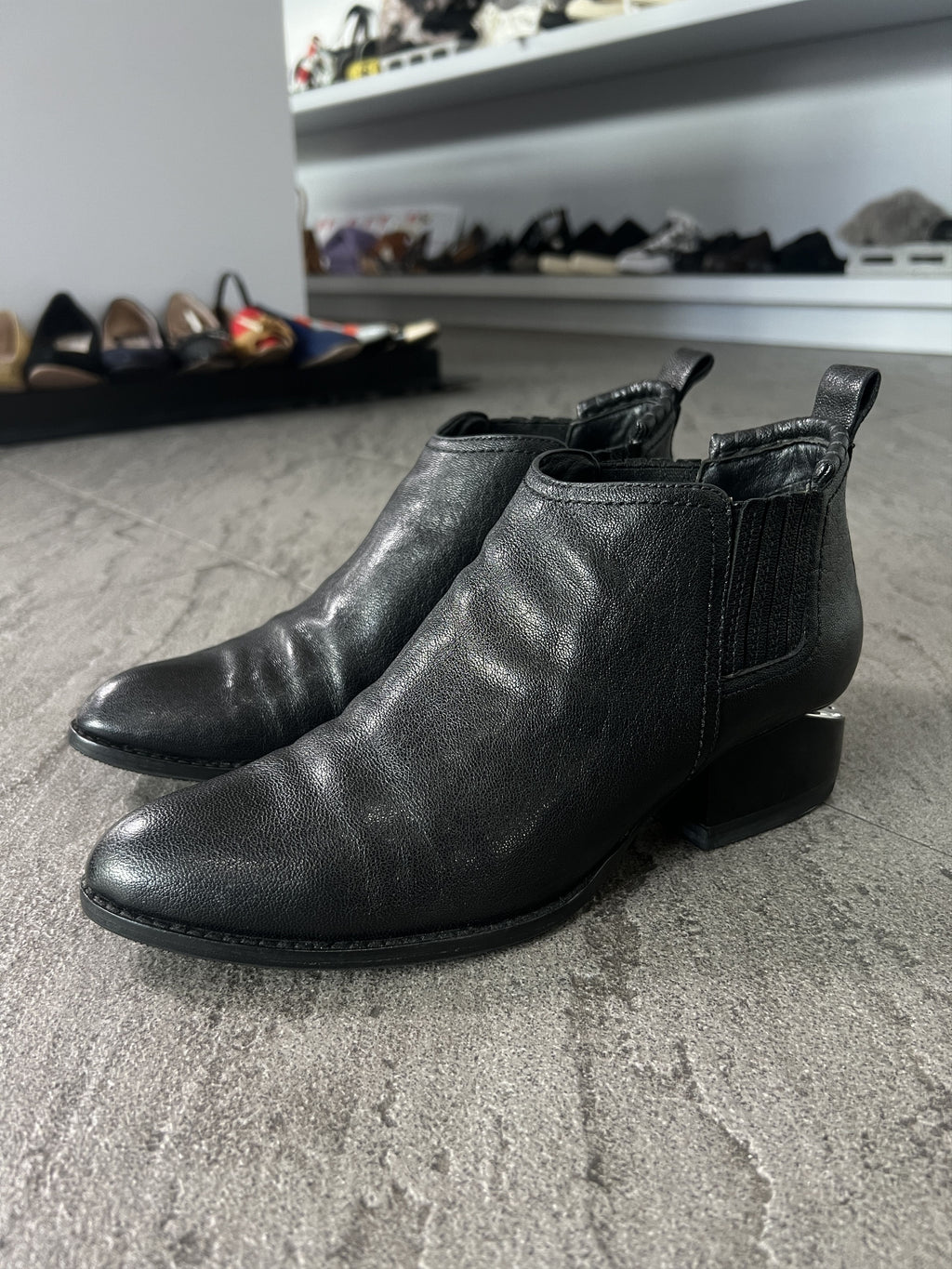 Alexander Wang Leather Ankle Boots Vibram Sole EU40