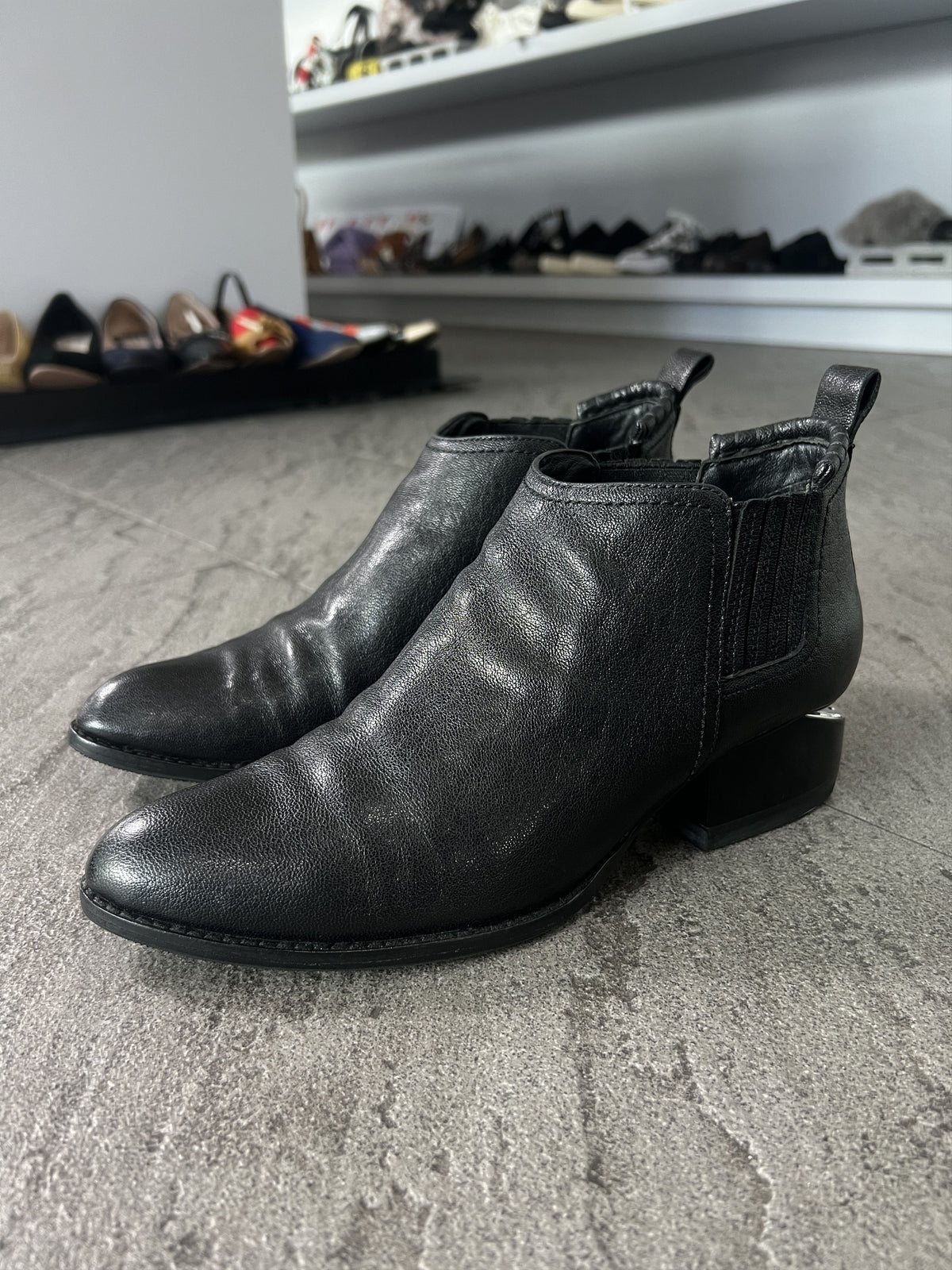 Alexander Wang Leather Ankle Boots Vibram Sole EU40