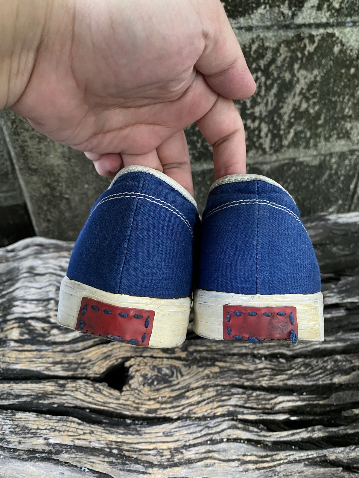 visvim Blue Canvas Low-Top Sneakers US 9.5