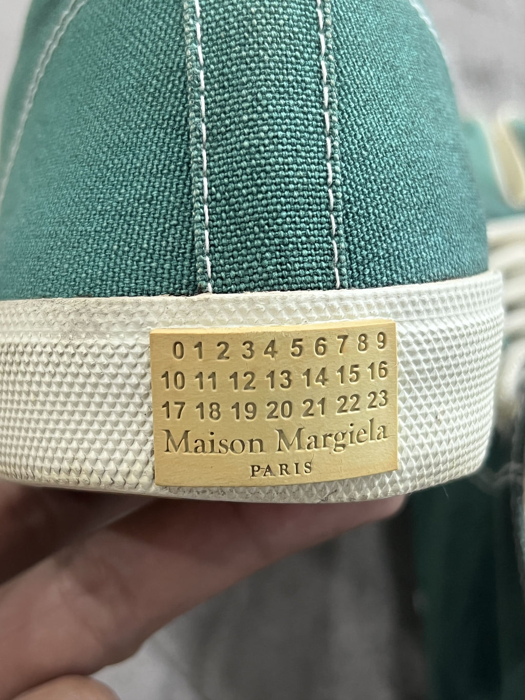 Maison Margiela Tabi Canvas High Sneakers Green / White 43