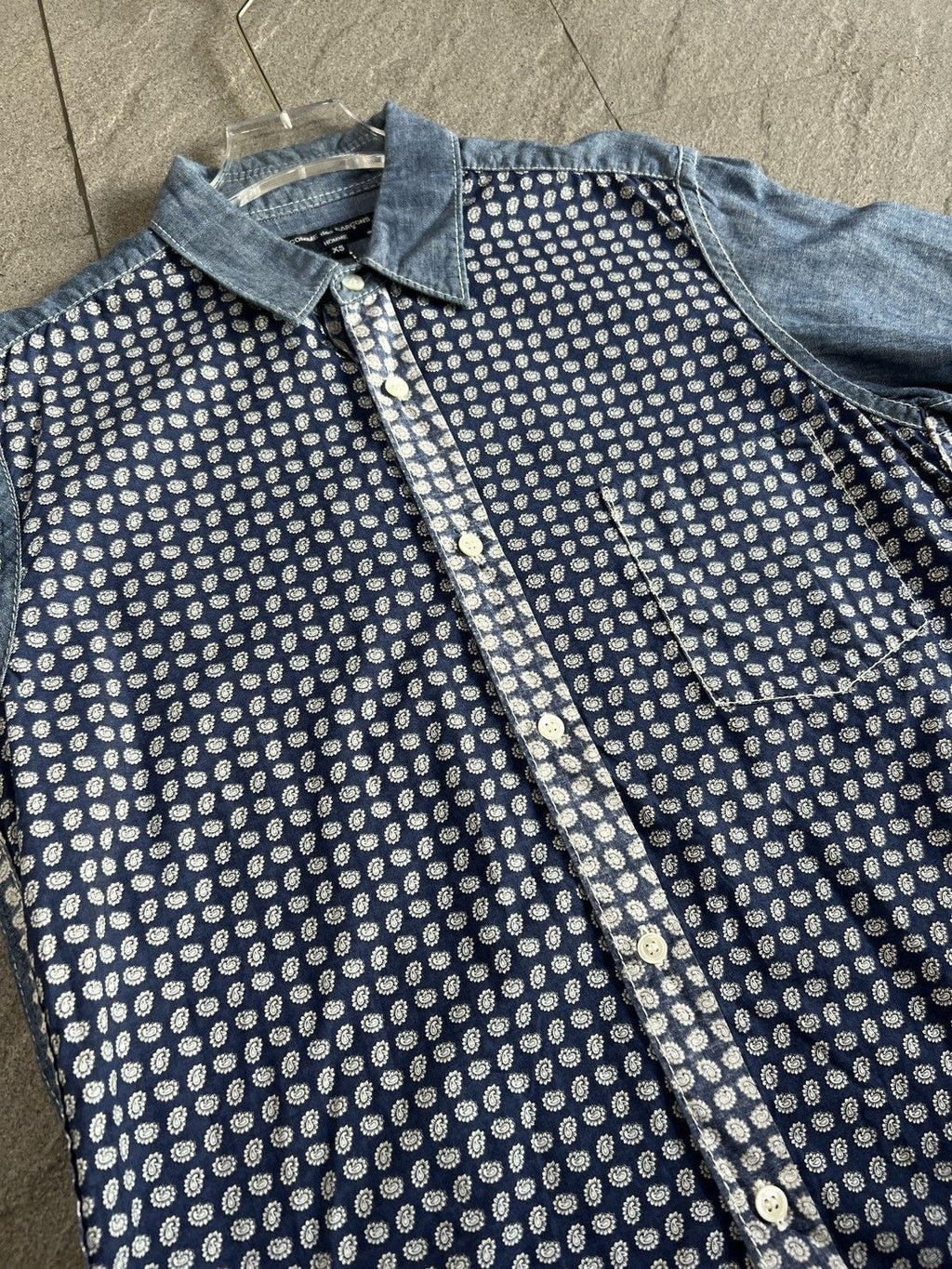 Comme des Garçons Homme denim shirt paisley pattern