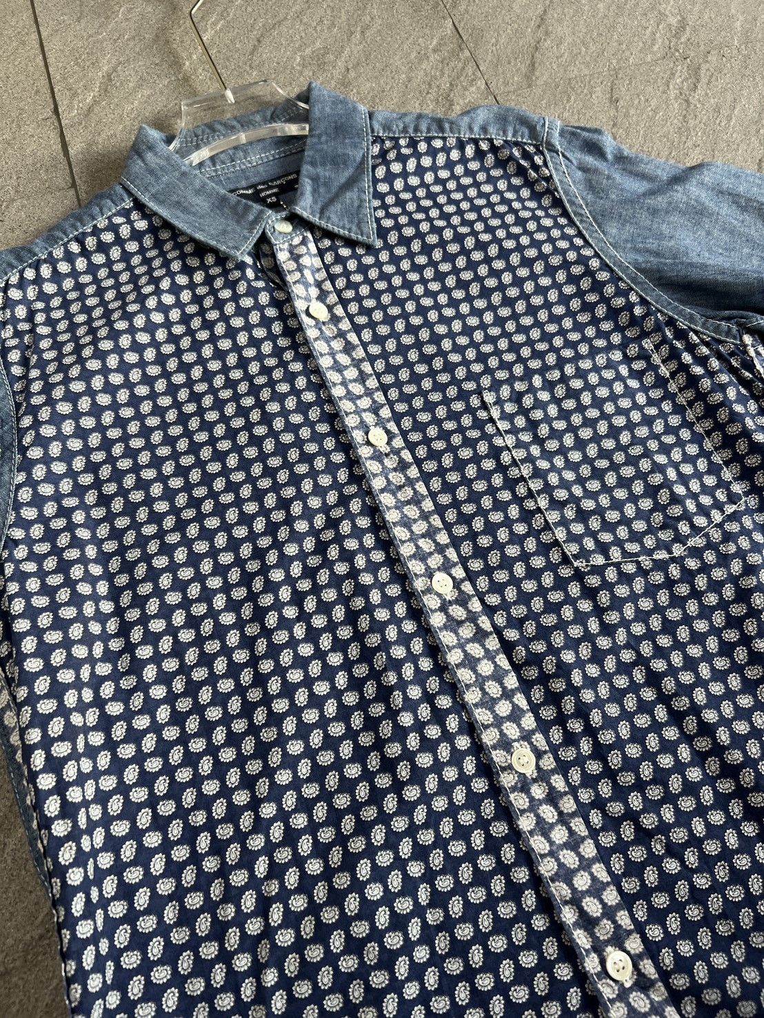 Comme des Garçons Homme denim shirt paisley pattern