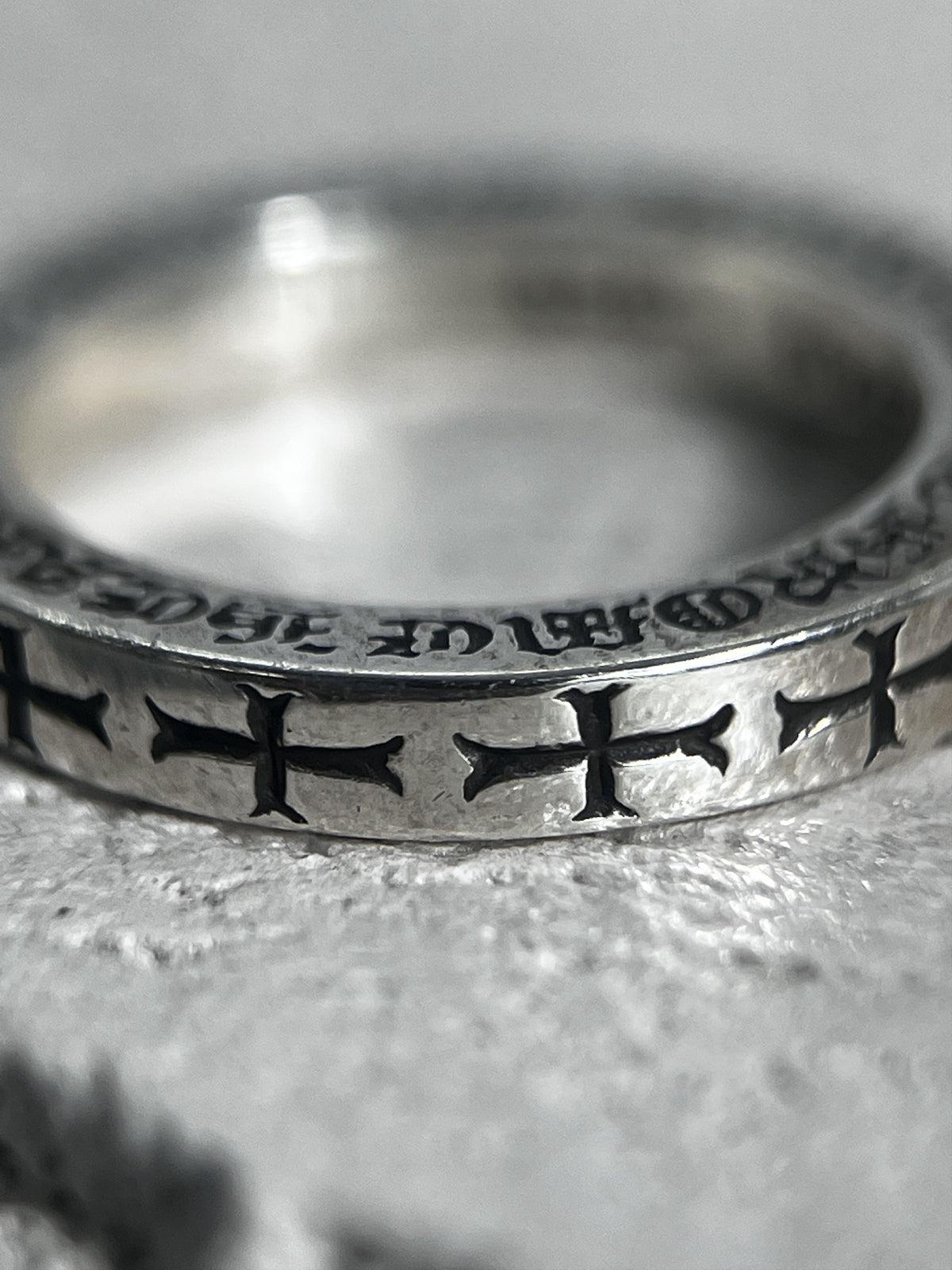 Chrome Hearts Script Spacer Ring .925 Size US7
