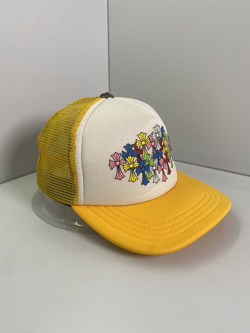 Chrome Hearts Yellow Multi Color Cross Trucker Hat