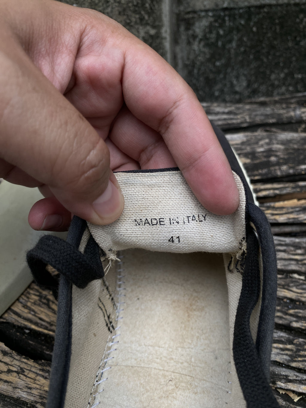 Maison Margiela Black Canvas Low-Top Sneakers 41