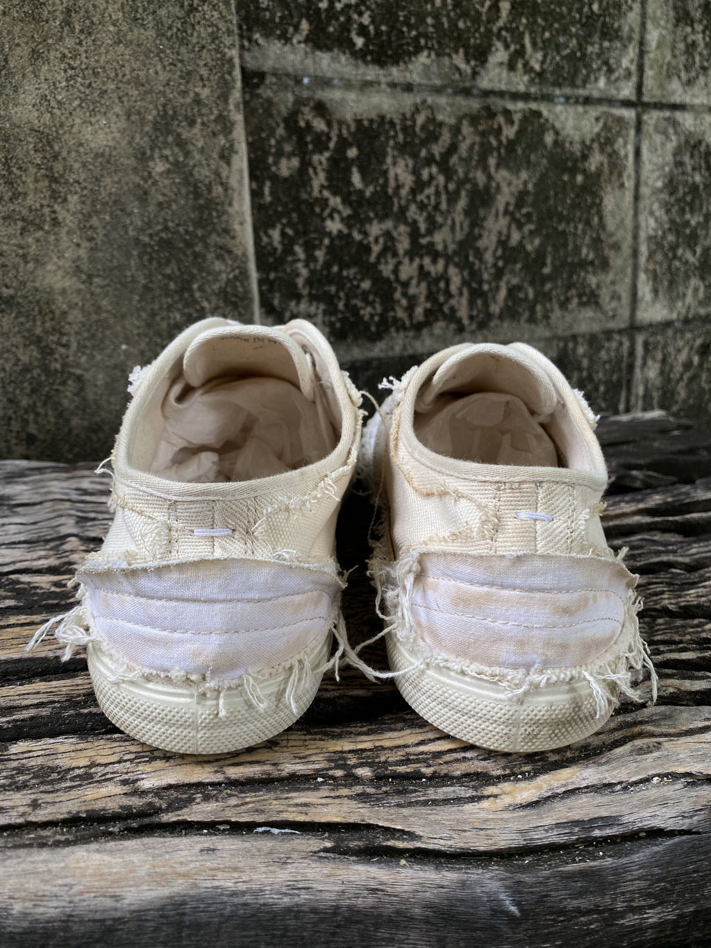 Maison Margiela Distressed Canvas Low Sneakers Size 41