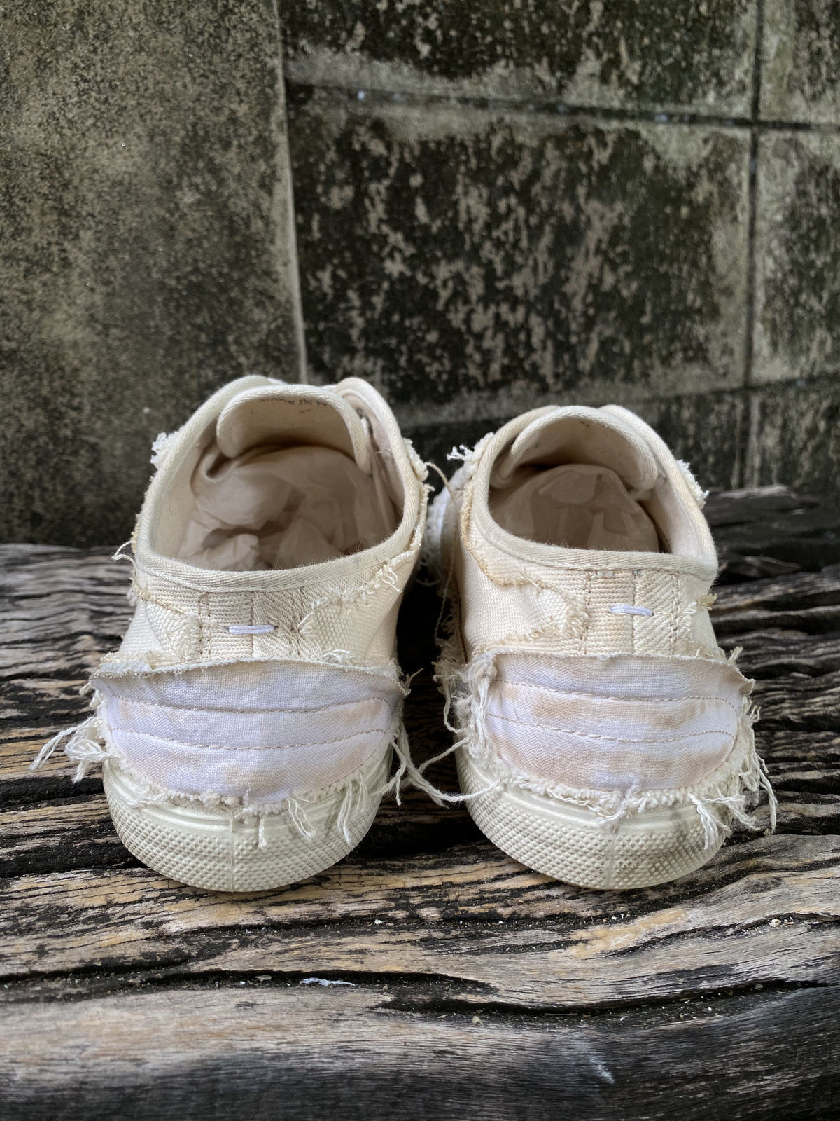 Maison Margiela Distressed Canvas Low Sneakers Size 41