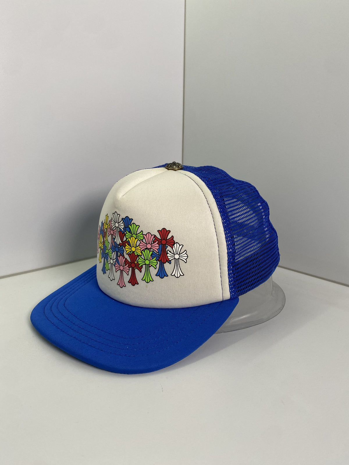 Chrome Hearts Blue Multi Color Cross Trucker Hat