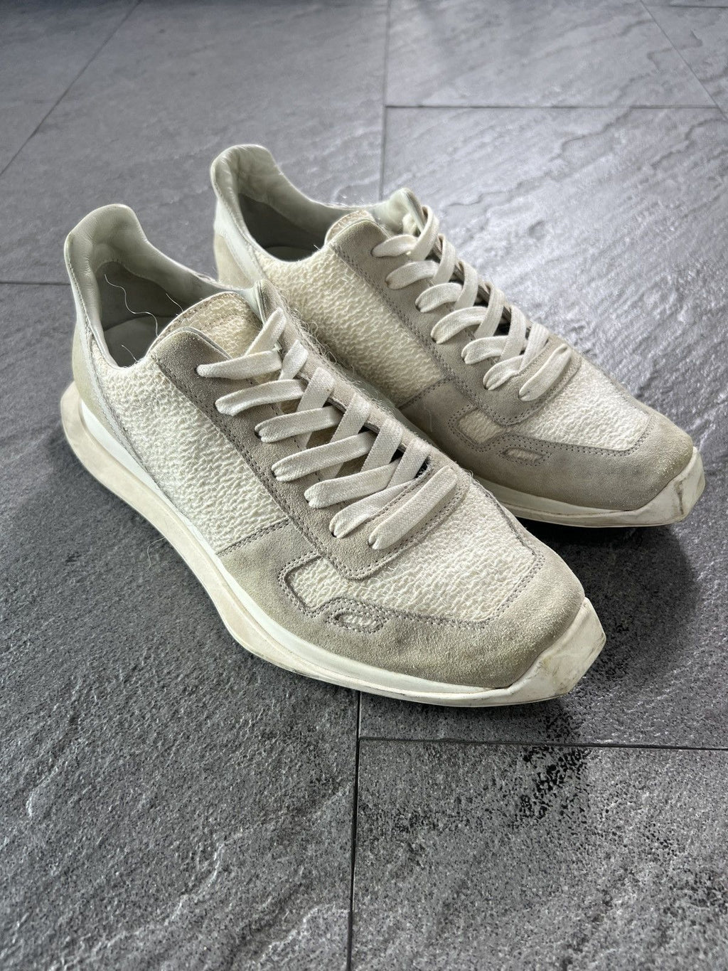 Rick Owens Runner Low Cream Tech Sneaker EU39