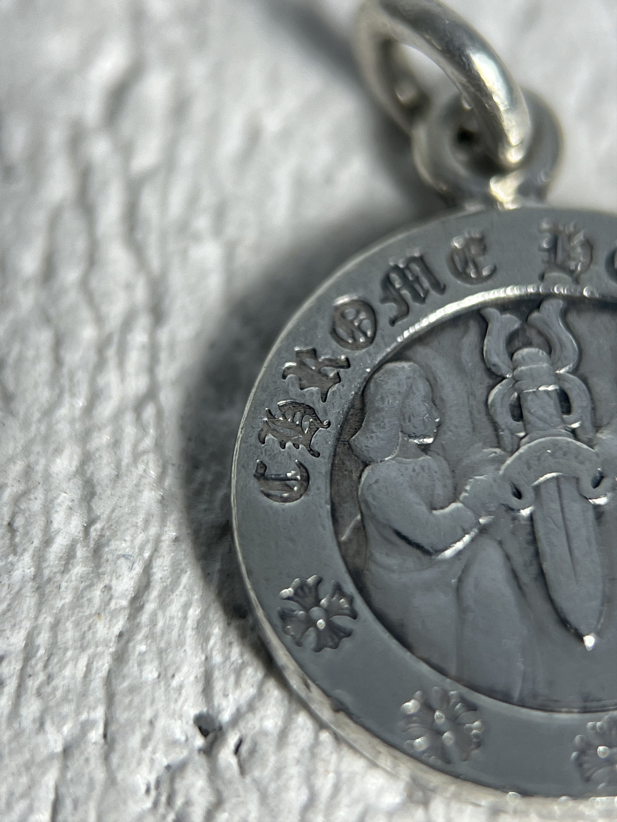 Chrome Hearts Dagger Medallion Pendant Charm Silver