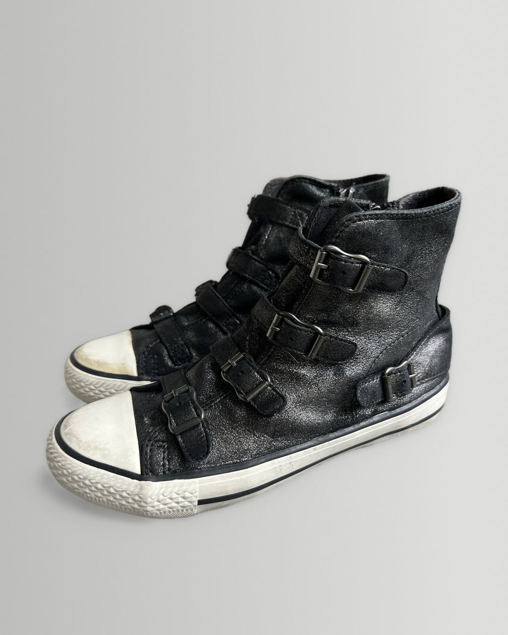 ASH Virgin Multi Buckle Leather High Top Sneakers EU36