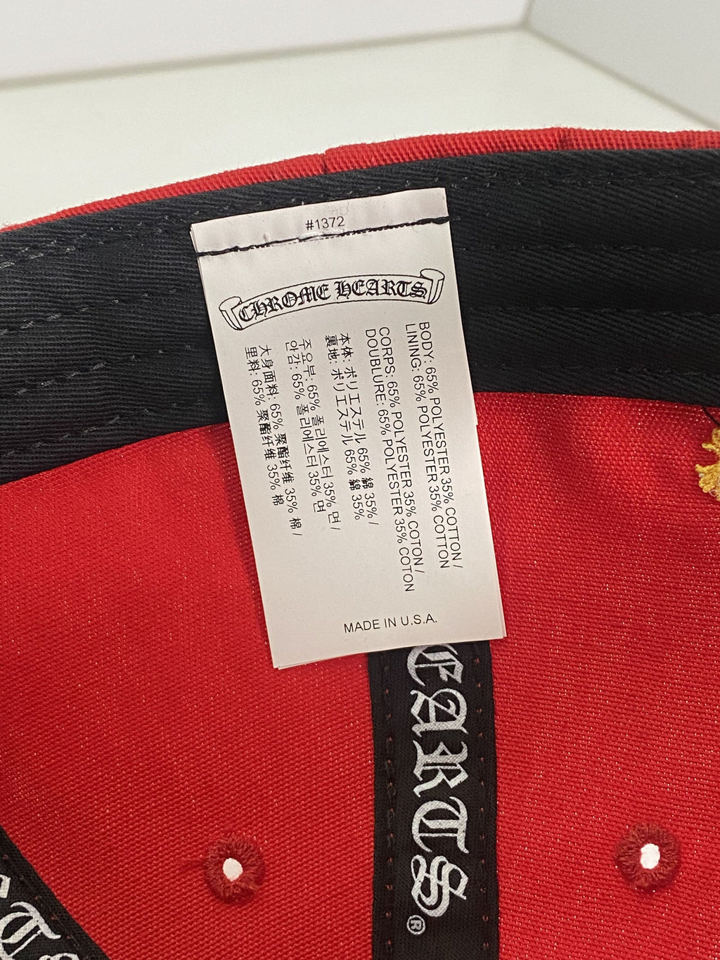 Chrome Hearts Red Gold CH Monogram Snapback Cap
