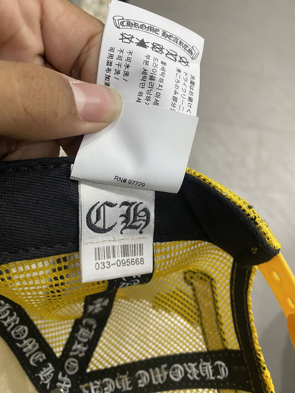 Chrome Hearts Yellow Multi Color Cross Trucker Hat